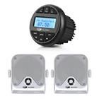 Водонепроницаемая морская стереосистема Bluetooth для лодки, аудиосистема, FM AM-приемник, Автомобильный MP3-плеер + 4-дюймовый морской динамик для RV, ATV, яхты