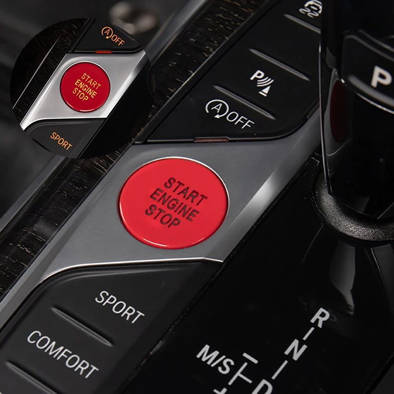 

1 шт. крышка кнопки интерьера автомобиля для BMW Новинка 3 серии Модифицированная красная кнопка запуска с одной кнопкой 320li 325li 330li G20 G28 автоза...