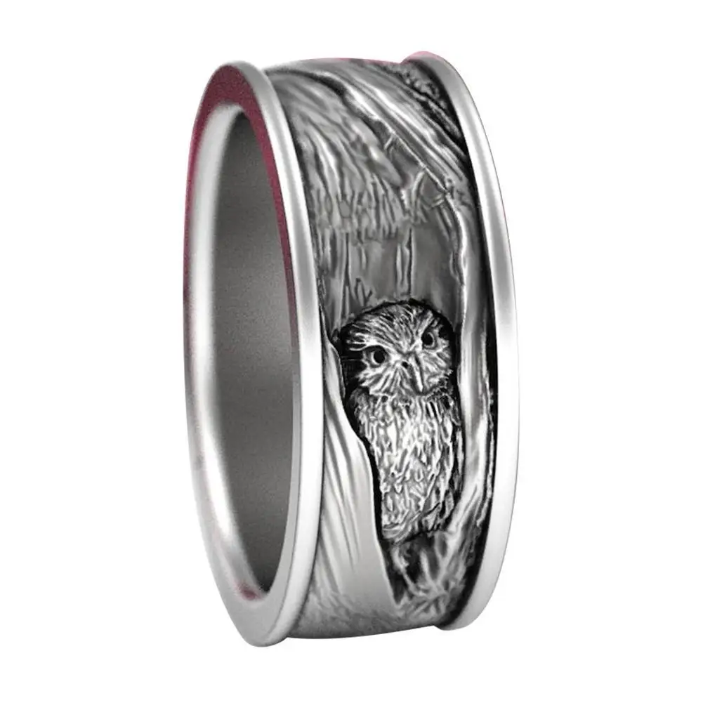 Новинка кольцо с совой панк серебряный цвет голова волка мужские вечерние кольца