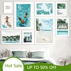 Плакаты WTQ с изображением пейзажа, морского пляжа, ананаса, девушки, бассейна, настенная живопись, декор для комнаты, украшение для дома