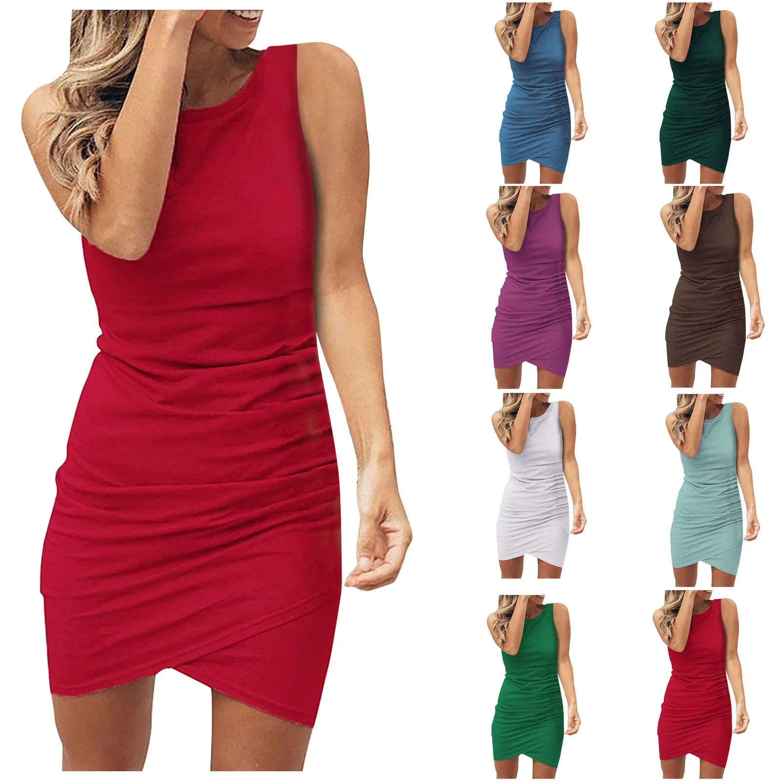 Summer Dress Women Dresses Vestido De Mujer Casual Comfy Robe Femme Cold Shoulder Ladies Sleeveless Dress платье 2021 Платья