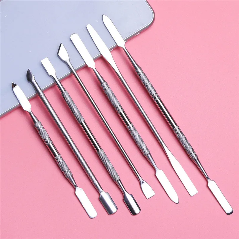 Двухсторонний толкатель для кутикулы из нержавеющей стали ложка удаления