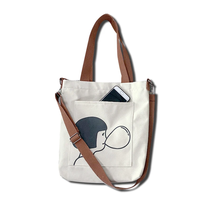 

Colla Women Female Foldable Canvas Portable Shoulder Bag Casual Beach Daily Use HandBag Eco Shopping Totes for Travel Washable