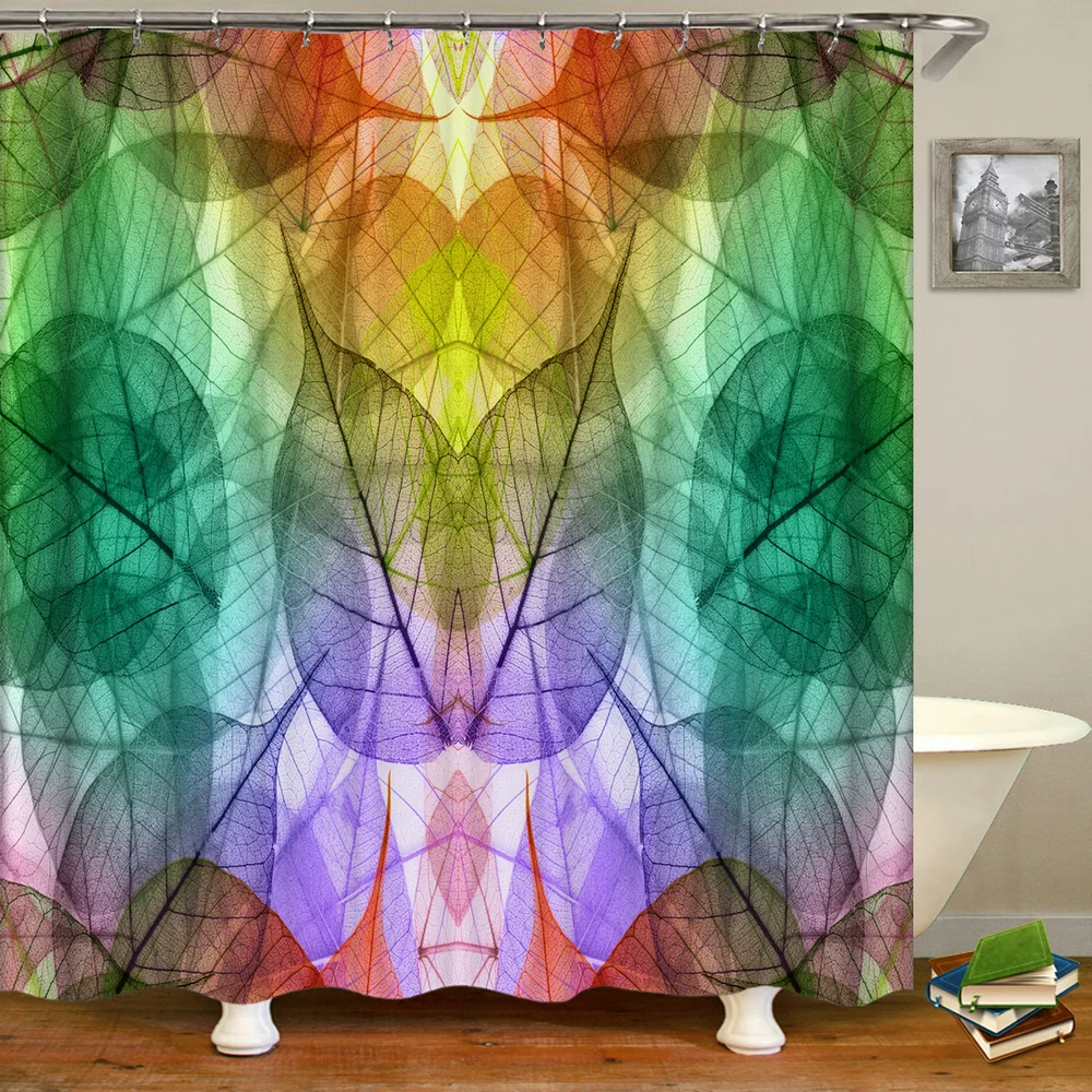 Занавеска для душа с 3D принтом цветов растений птиц s занавеска ванны 12 крючками