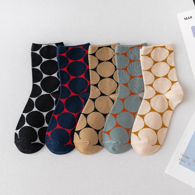 Носки в горошек для девочек милые женские носки Необычные хлопковые трендовые