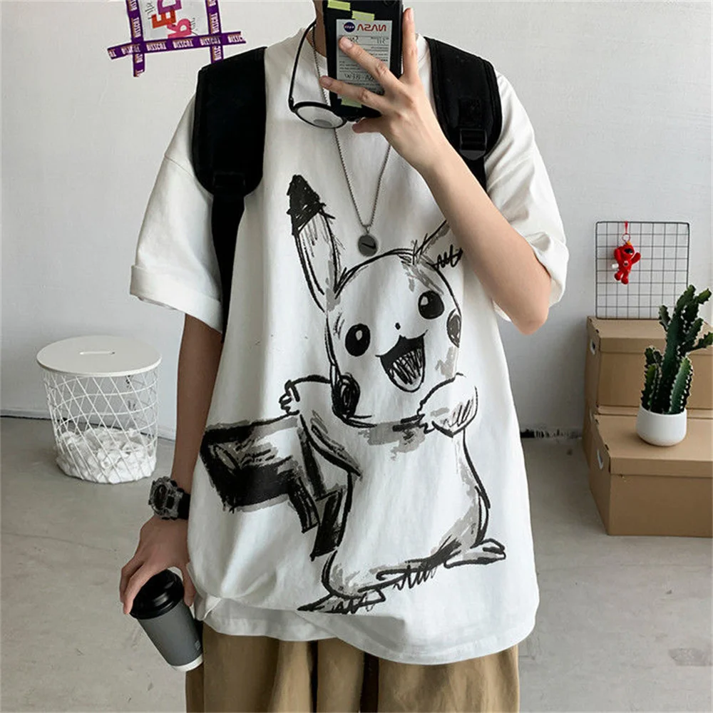 

Летняя футболка с коротким рукавом для мальчиков и женщин с японским принтом