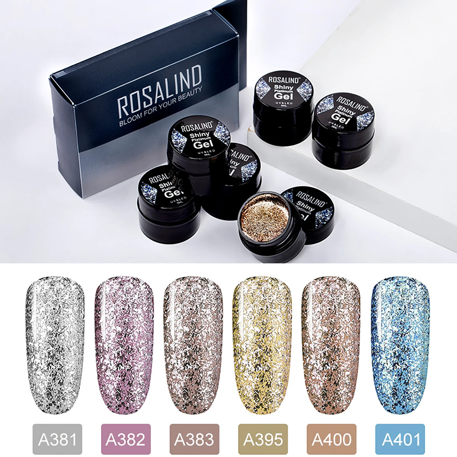 

6pcs 30ml Diamond Glitter Nail Polish Kit UV Gel Nail Polish Thermal Glitter Gel Polish Sparkling Nail Polish