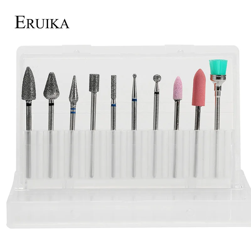 SET6 ERUIKA, 10 шт., набор сверл для ногтей, пилочки для ногтей, электрическая машинка для маникюра, вращающиеся сверла, полировальные инструменты, фрезы, аксессуары для маникюра - Цвет: SET6