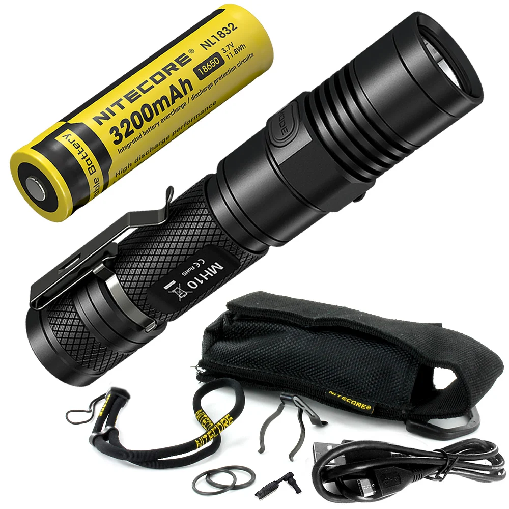 3200MAH NL1832 NITECORE MH10 1000 лм U2 светодиодный наружный перезаряжаемый портативный фонарик USB кабель для зарядки+ 1x18650 аккумулятор - Испускаемый цвет: 3200MAH NL1832