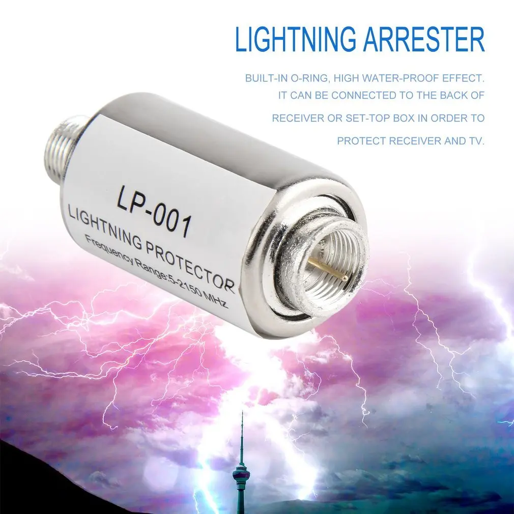 

New 5-2150MHz Lightning Arrester Low Insertion Loss Surge Protecting Devices For CB Ham Receiver & TV Lightning-proof Gadgets