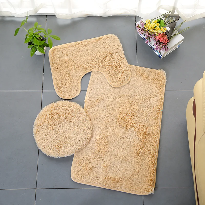 plush velvet bathroom mat anti slip rugs and carpets for home living room toliet rug washable 3pcsset shower room decoration free global shipping