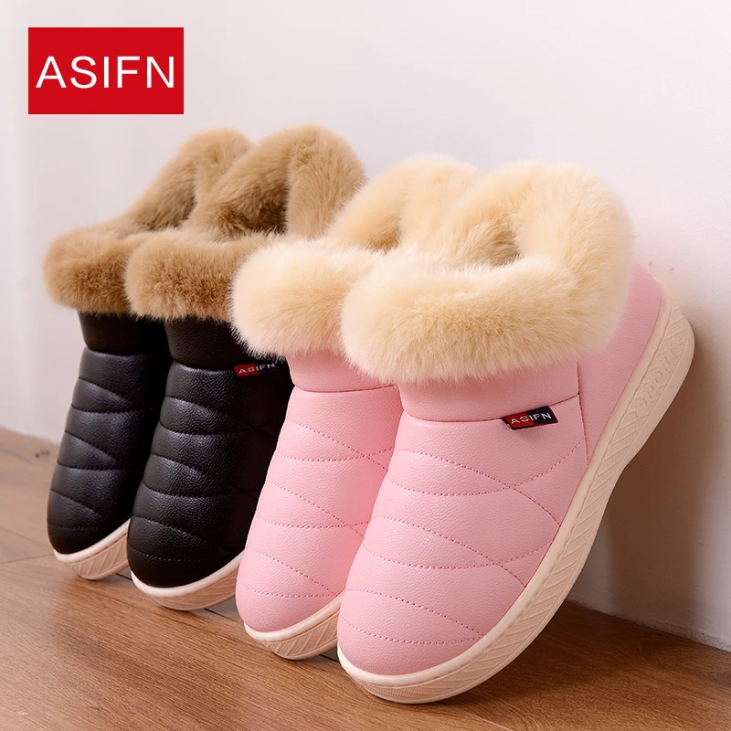 Женские ботинки зимние теплые меховые ботильоны водонепроницаемая пара теплых
