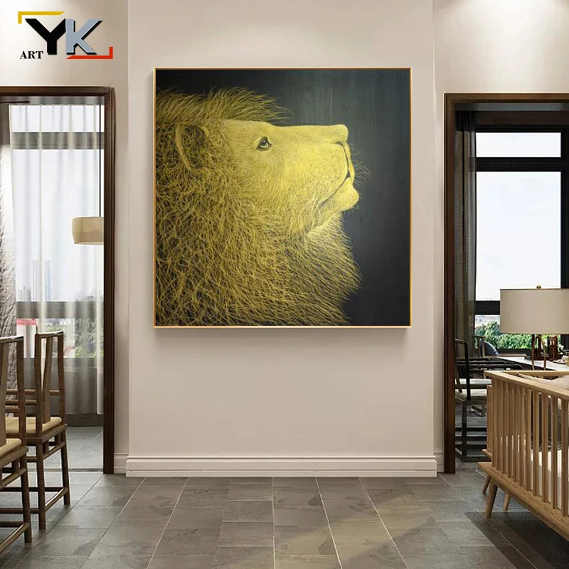 Картина льва животных абстрактная картина маслом на холсте постеры и принты