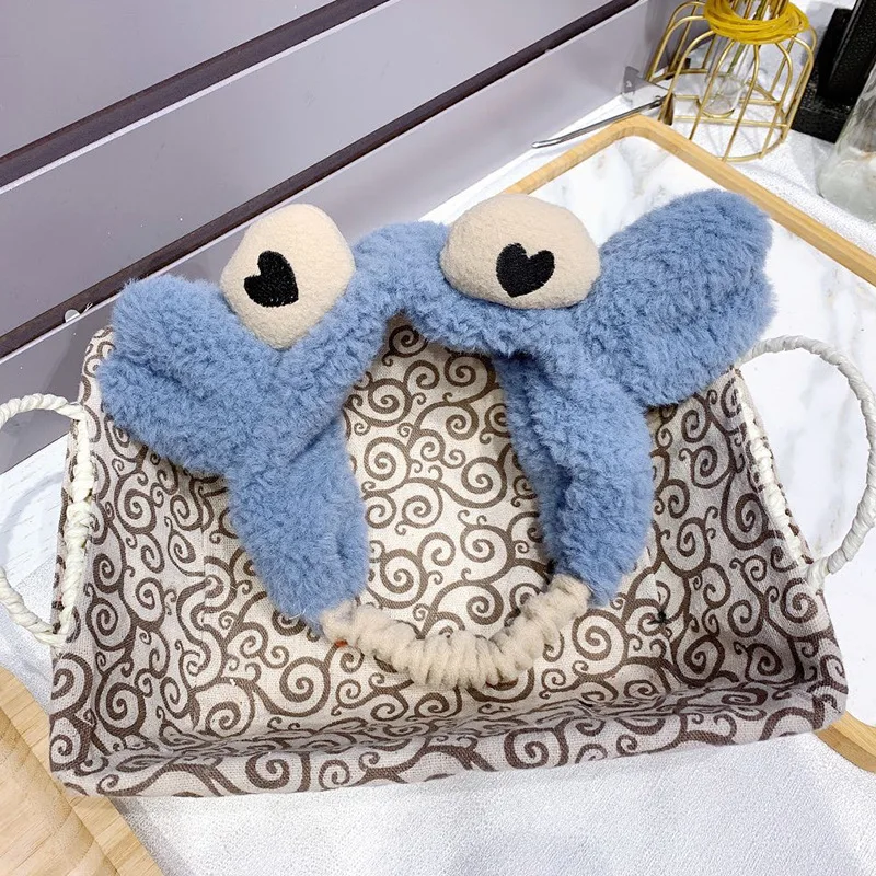 

Hot Fashion Hair Accessories New Wash Face Hair Holder Hairbands Soft Warm Coral Fleece Crab Headband For Women Girls