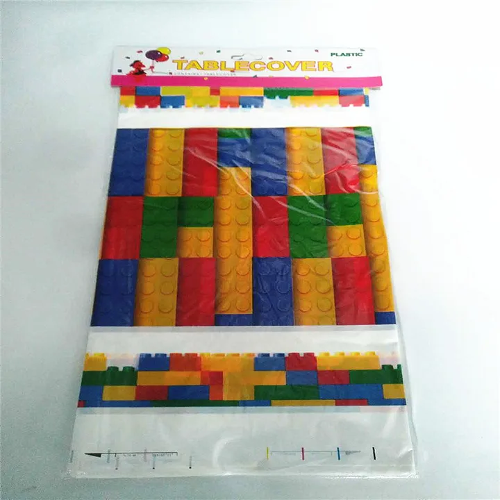 Мультфильм coclorful блоки лего одноразовые столовые приборы чашка тарелка скатерть