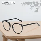 ZENOTTIC ацетатные компьютерные очки, оправа для мужчин, винтажные круглые женские мужские Оптические синие очки, светильник, очки для близорукости, очки по рецепту