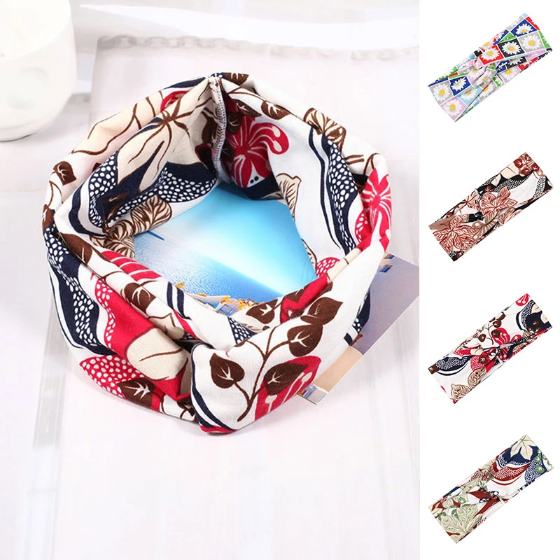 

2020 boho Handmade Women Twist Headbands Hair Accessories Acrylic Bandana Scarf Square Female hair band Rock Cool Girls Turban