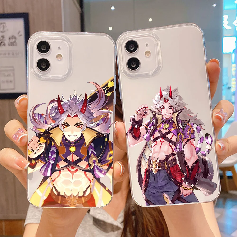 

Genshin Impact Arataki Itto Phone Case For Samsung Galaxy Note 4 8 9 10 20 S8 S9 S10 S10E S20 Plus UITRA Ultra transparent 3D