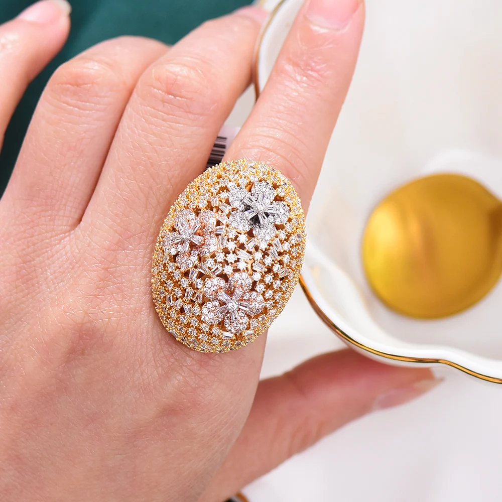 

KellyBola Exclusive Design Luxury Gorgeous Zircon Ring Exquisite Jewelry Women's Wedding Banquet Banquet Fashion Accessories