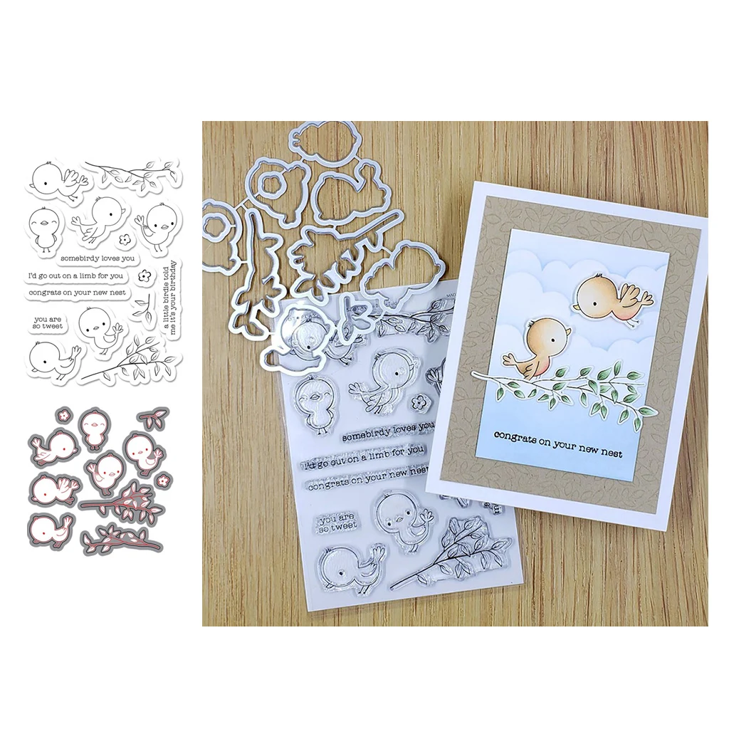 

New Arrival Birds Tree Branch Metal Cutting Dies and Stamps for Scrapbooking Seal Craft Stencil Card Making Album Sheet Die Cut