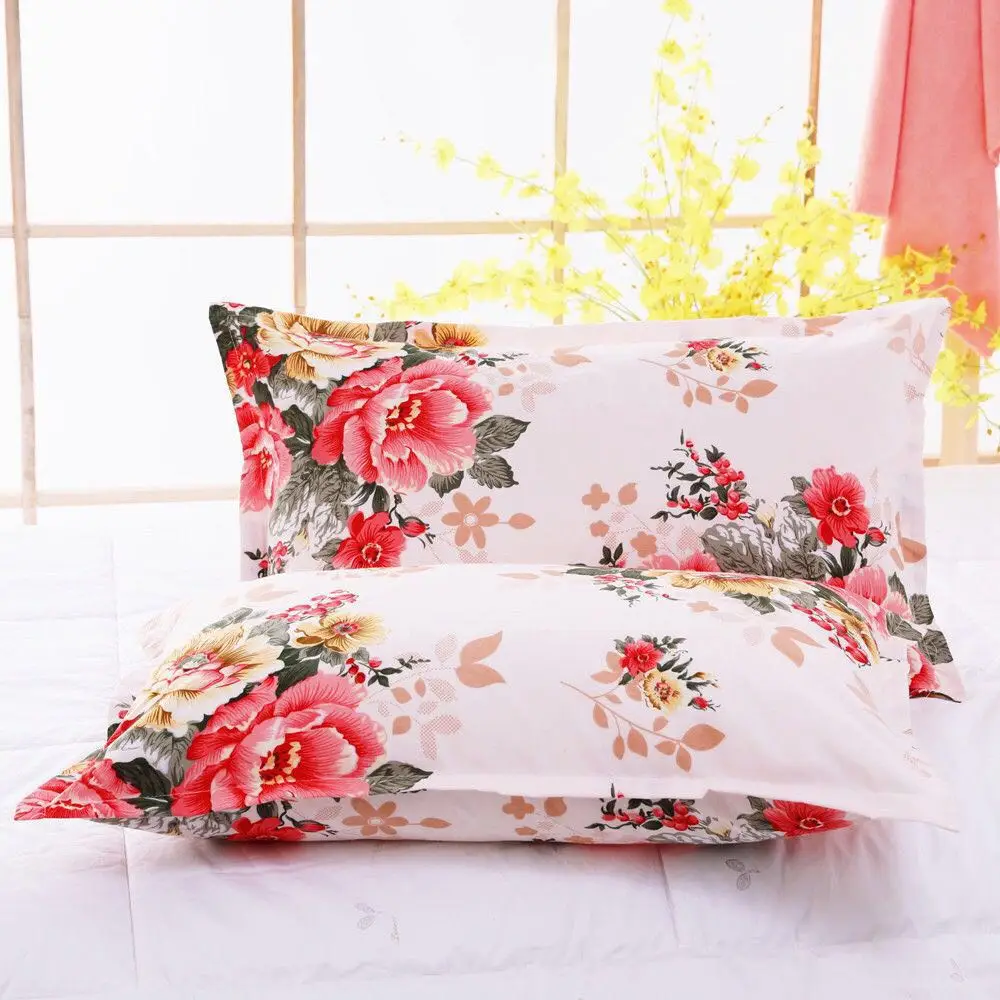 

Multiple colors to choose 2 Piece 48cm * 74cm Beauty Floral Printed Pillowcase Pillow Case Cover For Bedroom Use 2020