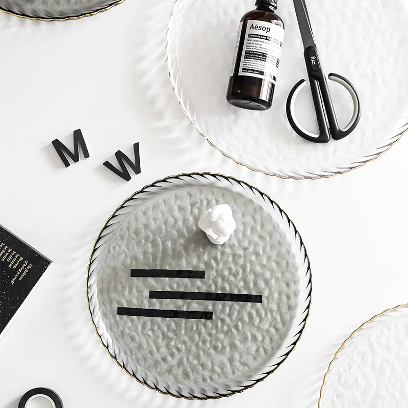 Скандинавская стеклянная тарелка с холодным ветром в стиле ins из Пномпеня для