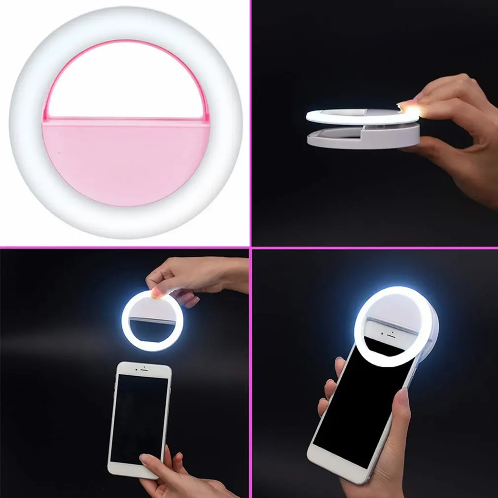 

30 levels dimming RGB Led Selfie Ring Light for Mobile Phone Universal Selfie Led Ring Flash Light Clip Lens for Smartphone