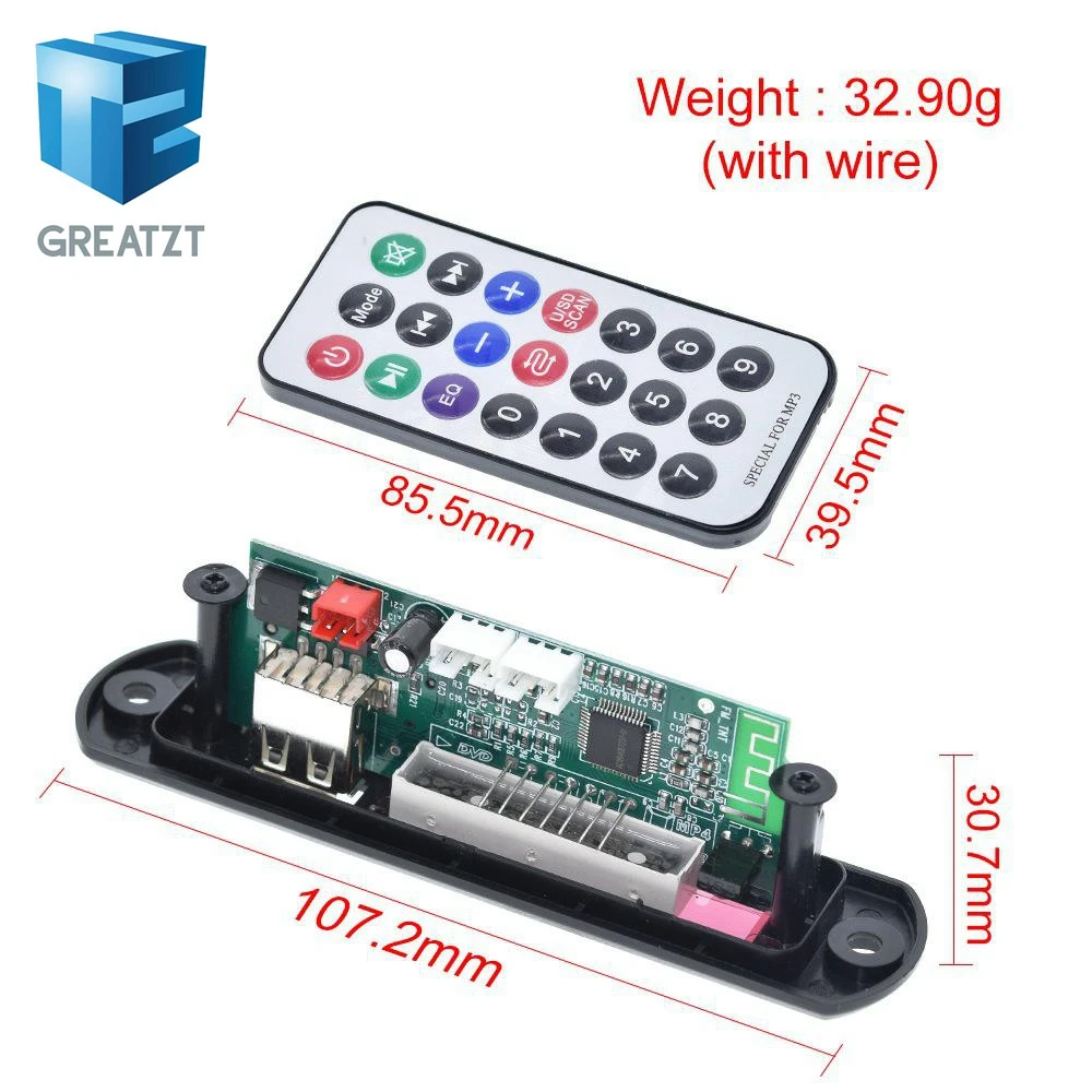 GREATZT Новое поступление 1 шт. беспроводной Bluetooth 12 в MP3 WMA декодер плата аудио модуль