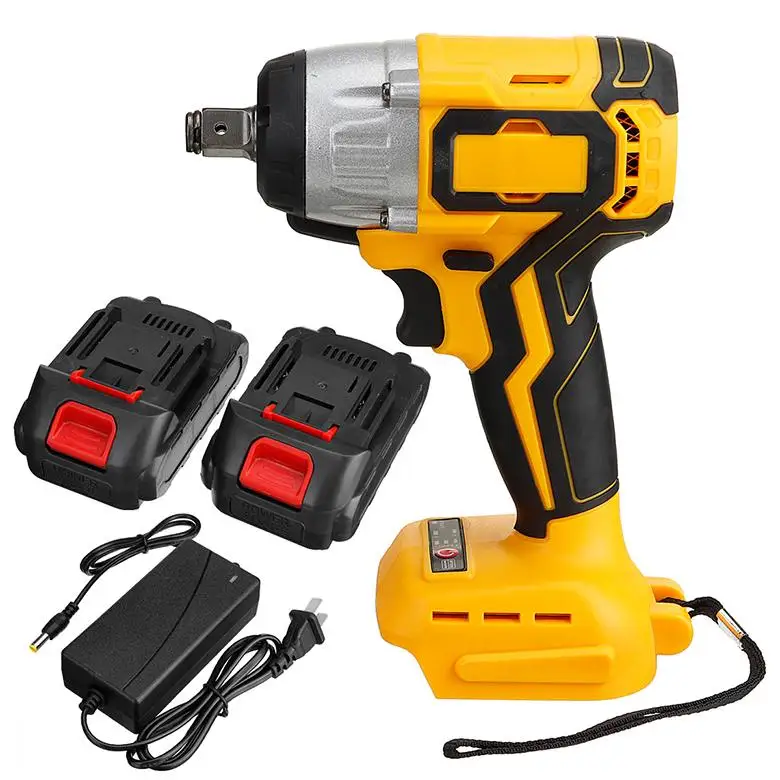 

288VF 320N.m Cordless Brushless 1/2'' Electric Impact Wrench With 2X19800mah Rechargeable Battery Impact Drill Power Tools
