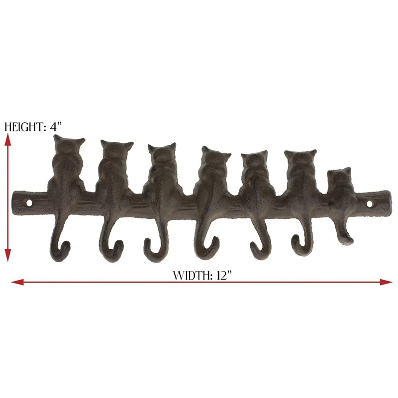 7 кошек чугунная настенная вешалка-Декоративная вешалка-винтажная дизайнерская