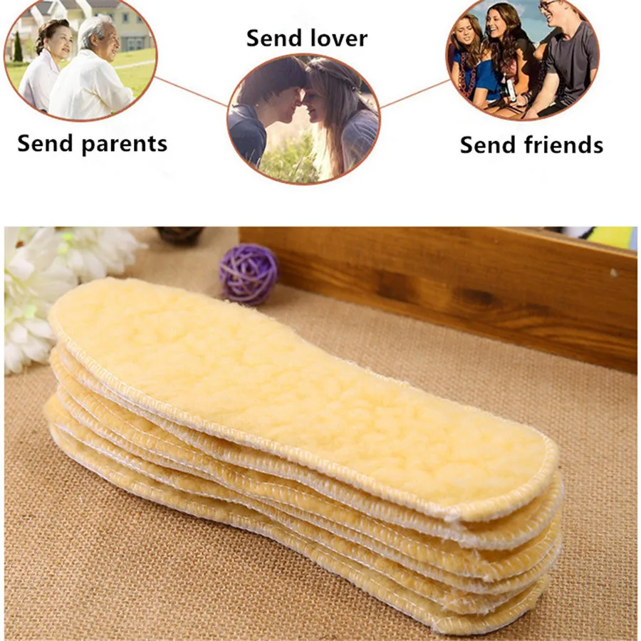 1 пара зимние теплые стельки из хлопка шерстяные искусственного меха кролика|wool