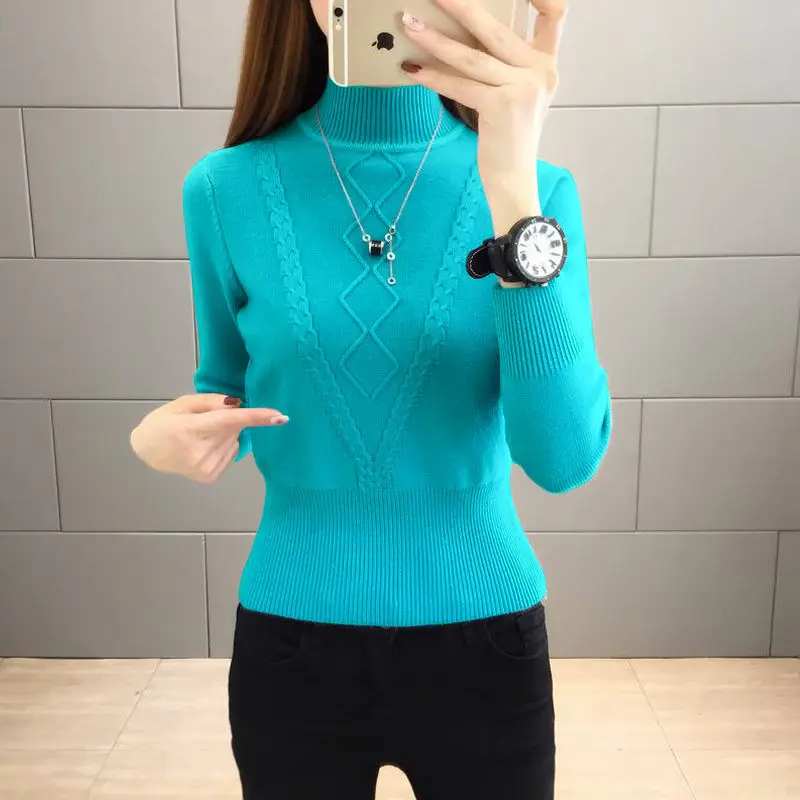 

2021 high neck high waist short sweater