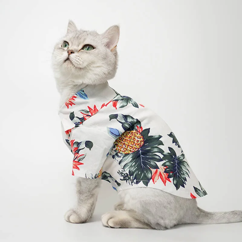 Модная одежда для кошек Hawiian Style рубашка щенков костюм жилет котенка Mascotas Ropa| |