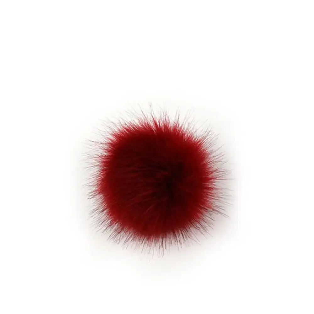 Wine Red-8cm Цветной 8/10 см большой помпон из натурального искусственного меха лисы меховой помпон для женщин шапка Меховые помпоны для шапок шапка s для вязаной шапки - Цвет: Wine Red-8cm