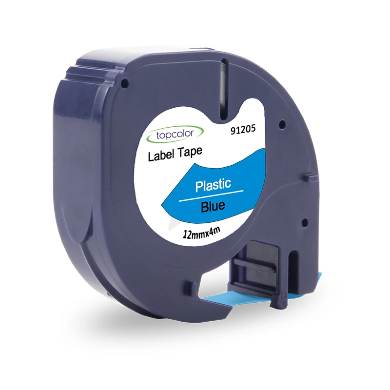 Topcolor черный на голубом 12 мм LT принтер ленты 91205 заменить Dymo Letratag этикетировщик LT-100H QX-50 2000 91225 91335 запечатанных лент