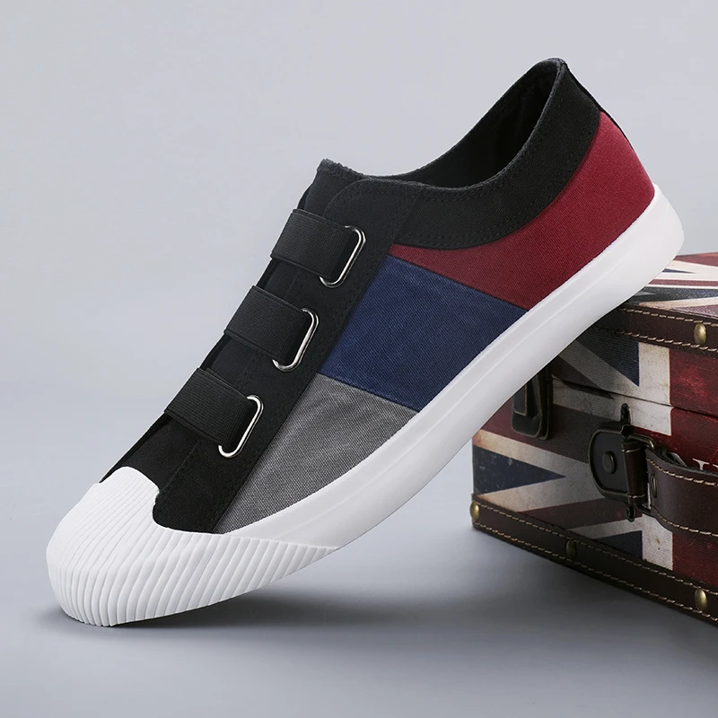 

Holfredterse 10 Colour Men Casual Elastic Band Flat Canvas Shoes Slip on Fashion Autumn Comfortable Sneakers Low Top Shoes 9328