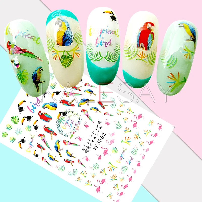 Модные Стикеры для ногтей с перьями украшения маникюра Переводные картинки