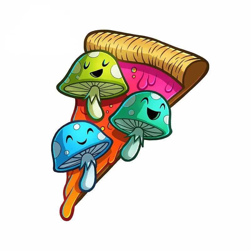 

13 см x 10,5 см для пиццы волшебный гриб виниловые автомобильные наклейки водонепроницаемые украшения для окна багажника устойчивые к царапин...