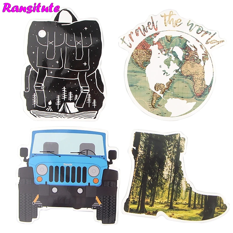 60 шт./компл. забавные детские наклейки Приключения на открытом воздухе сделай сам