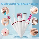 Женское средство для удаления волос 5 в 1, триммер для лица и бровей, моющийся безболезненный эпилятор для зоны бикини, подмышек и ног, тела