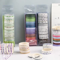 20 pcslot color aesthetics series color slim washi masking tape set paper stickers scrapbooking stationery decorative tape
