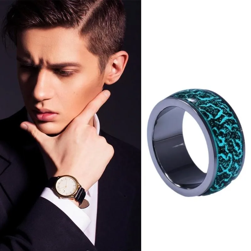 Светящееся кольцо для мужчин женщин градиентные световой трещины смолы
