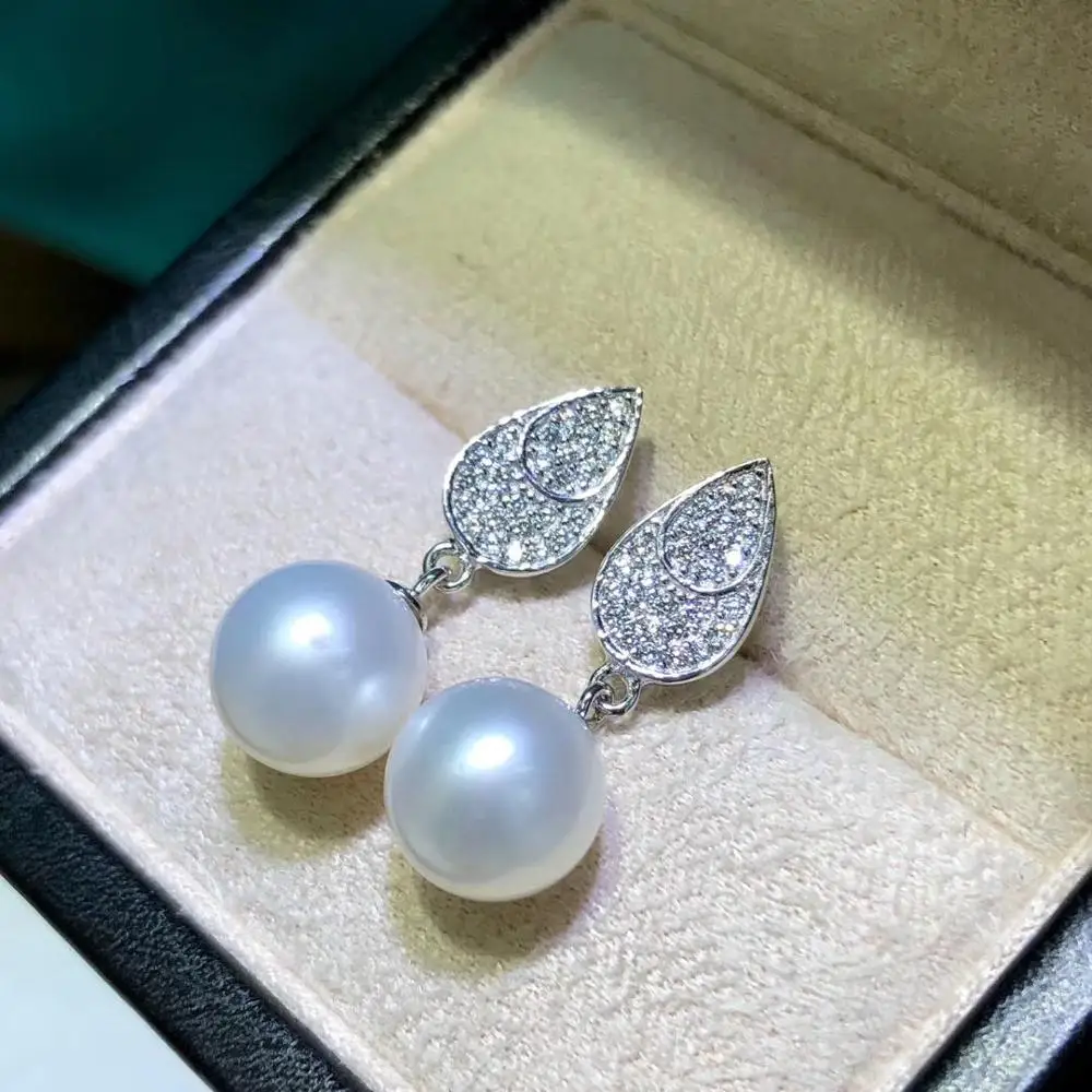 

925 Sterling Silver Earrings Mountings Jewelry Parts Fittings Women's Accessories for Pearls Crystal Agate Coral Jade Stone