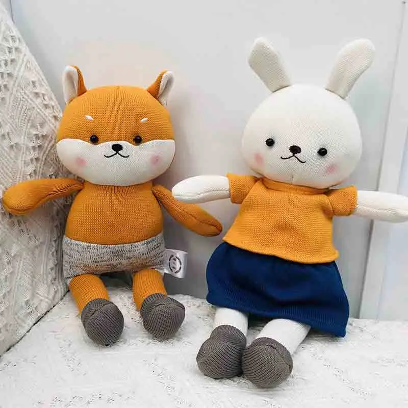 

22/36cm 4 patterns Lovely fox doll stuffed sheep toys Plush toy small animal figure Comforting doll for baby Quality workmanship