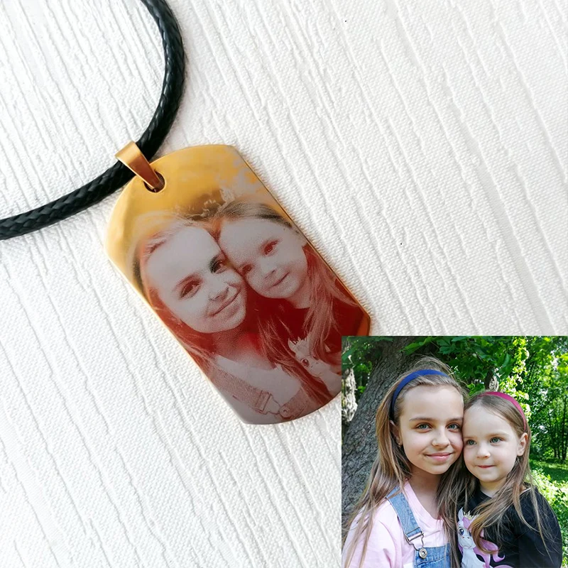 Кулон из нержавеющей стали на заказ индивидуальное ожерелье 5 цветов фото с