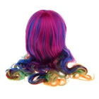 Длинный вьющийся парик Харадзюку ярких цветов радужных цветов для девочек 70 см