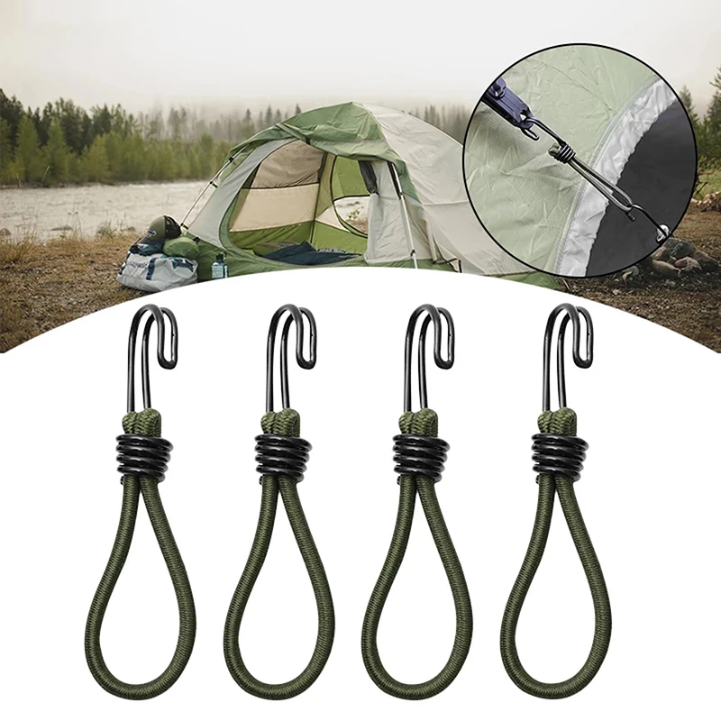 

1PC Outdoor Elastic Tent Bungee Rope Camping Canopy Luggage Stretch Buckle Ground Nail Strap