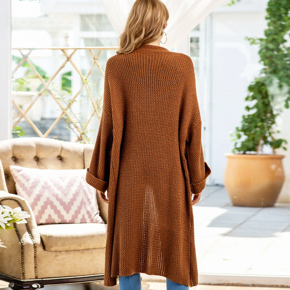 

OMCHION Autumn And Winter 2021 Korean Chic Oversized Long Sweater Jacket Women Casual Loose Batwing Sleeve Knitted Cardigan BW13