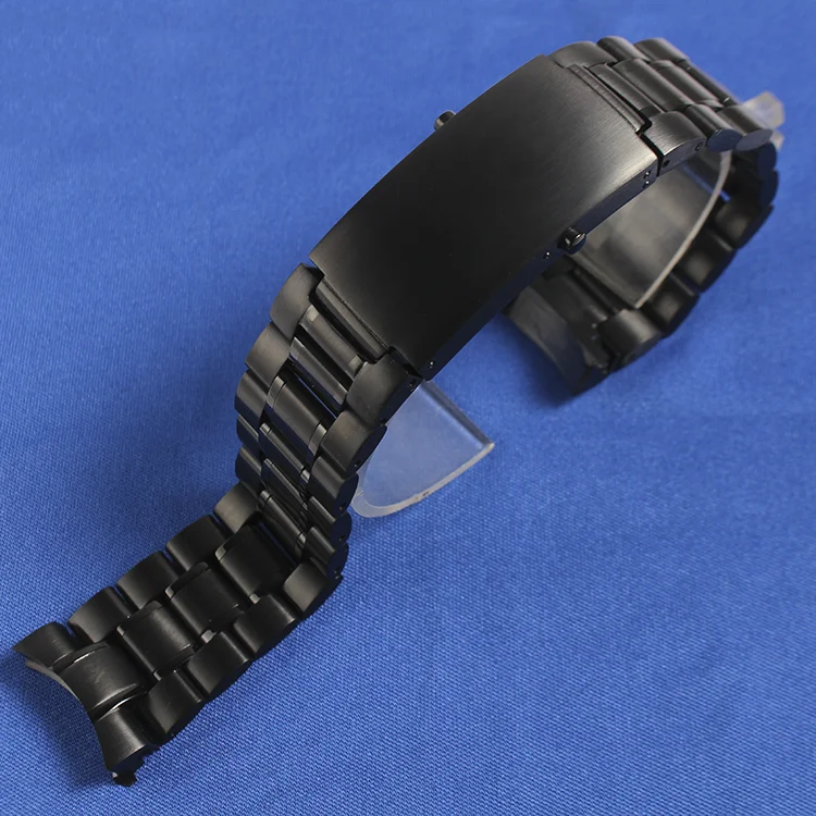 

22mm Black Stainless Steel Replacement Watch Band For Omega Seamaster Watch Strap Metal Bracelet Folding Clasp
