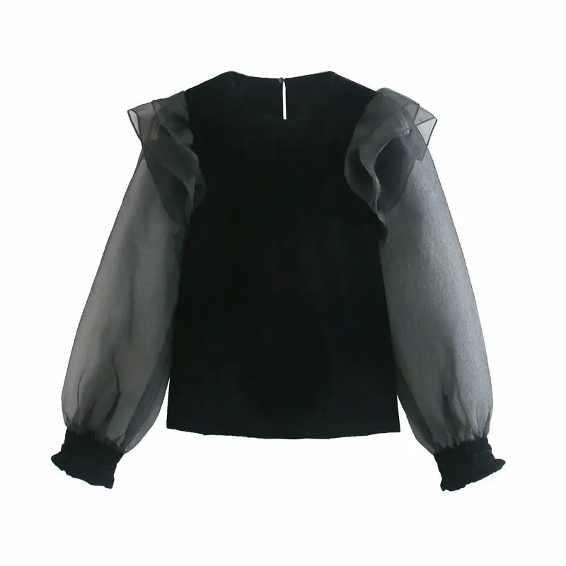 

Женская блузка с длинным рукавом и круглым вырезом, модная повседневная одежда, новинка 2020